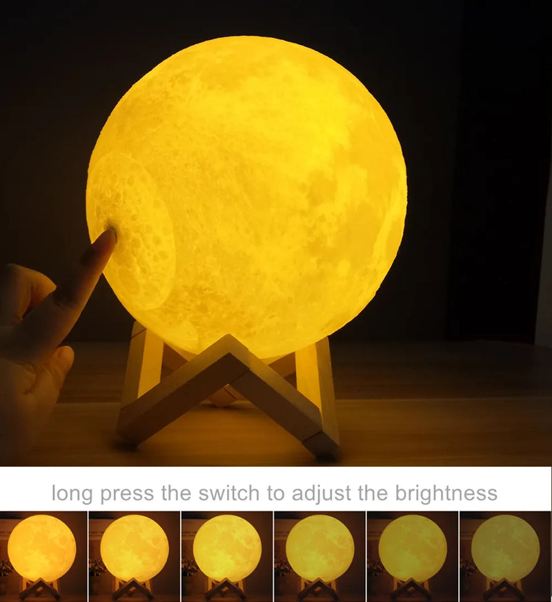 Luminária Lua Decorativa 3D